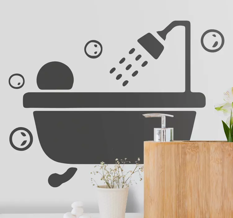 αυτοκόλλητο με οθόνη αφρόλουτρου - TenStickers