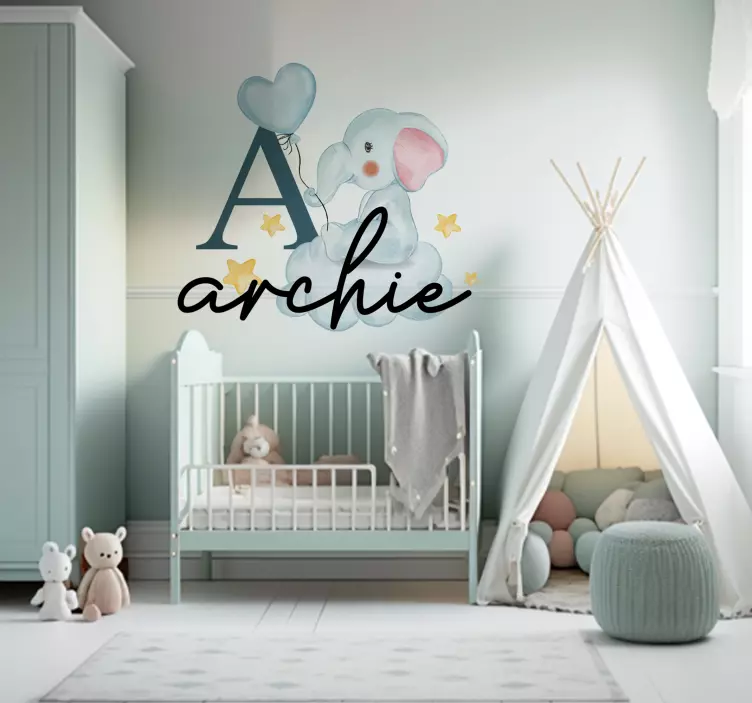 φούσκα ελεφάτ αρχική αυτοκόλλητη τοίχου άγριων ζώων - TenStickers