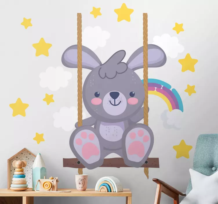 κουνελάκι με διακοσμήσεις τοίχων ζώων - TenStickers