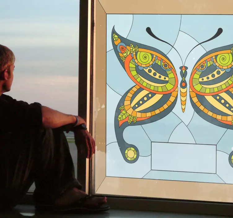 αυτοκόλλητο παράθυρο γυαλιού πεταλούδας - TenStickers