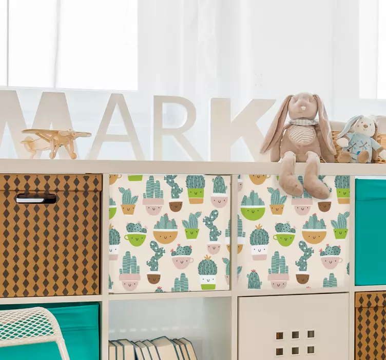 Αυτοκόλλητο με έπιπλα γλάστρες για κάκτους - TenStickers