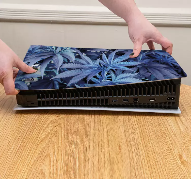 αυτοκόλλητο κάνναβης σε μπλε ps5 - TenStickers