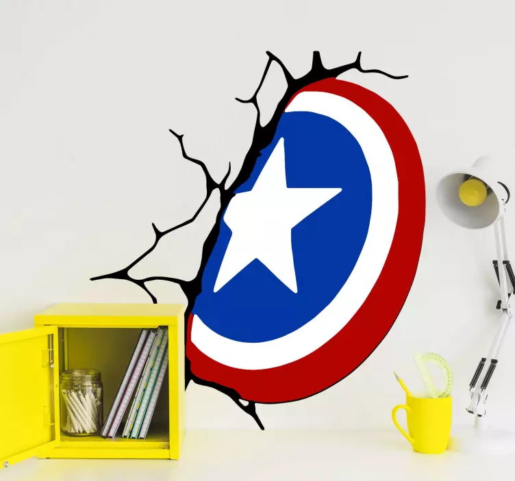 Αυτοκόλλητο με τον υπερήρωα ασπίδας του captain america - TenStickers