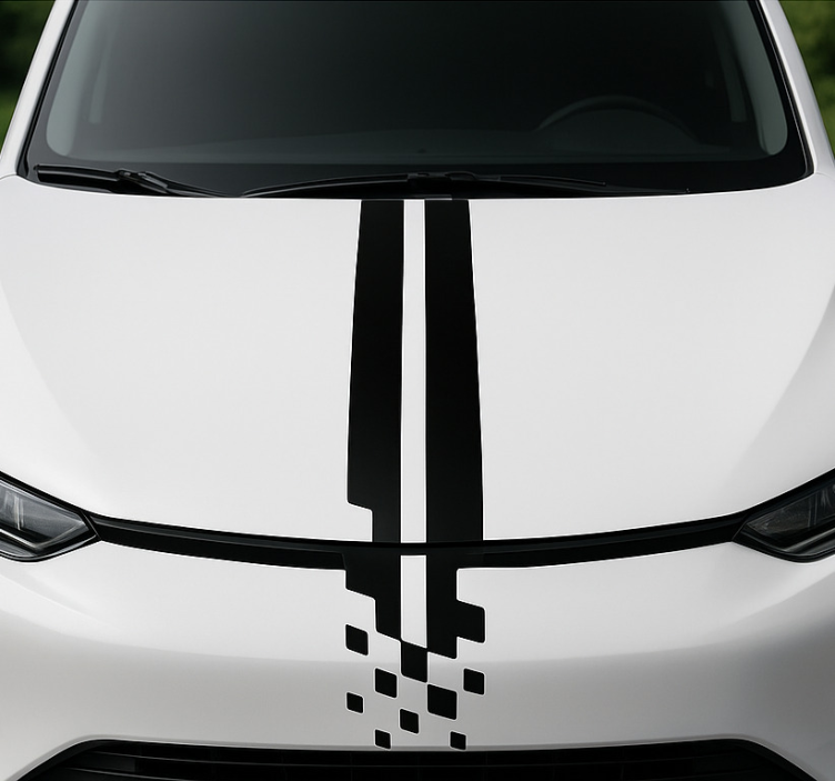 Αυτοκόλλητο αυτοκινήτου αφηρημένες ρίγες για καπό - TenStickers