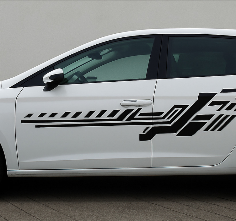 Αυτοκόλλητο αυτοκινήτου φυλετικές μαύρες ρίγες - TenStickers