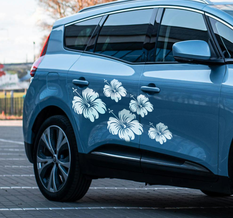 Αυτοκόλλητο αυτοκινήτου λουλούδια ιβίσκου - TenStickers
