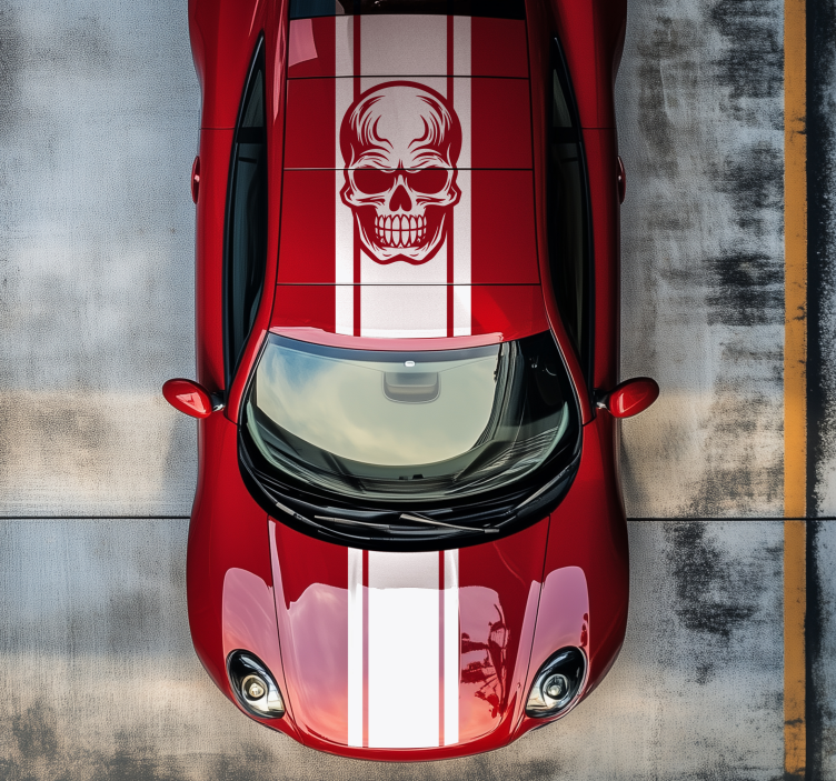 Αυτοκόλλητο αυτοκινήτου ρίγες με κρανίο - TenStickers