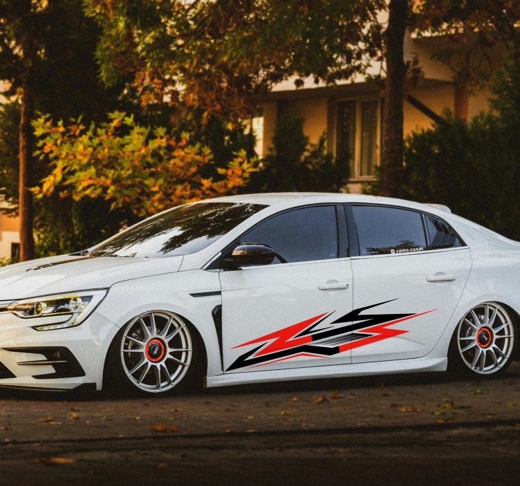 αυτοκόλλητο αυτοκίνητα δίχρωμο στυλ πλευρικού αγώνα - TenStickers