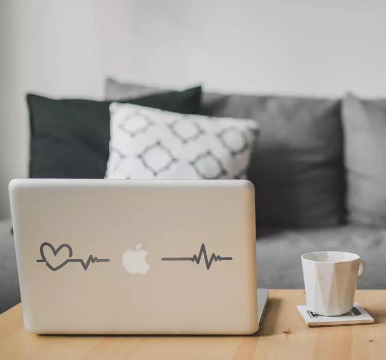 αυτοκόλλητο φορητού υπολογιστή καρδιογράφημα - TenStickers