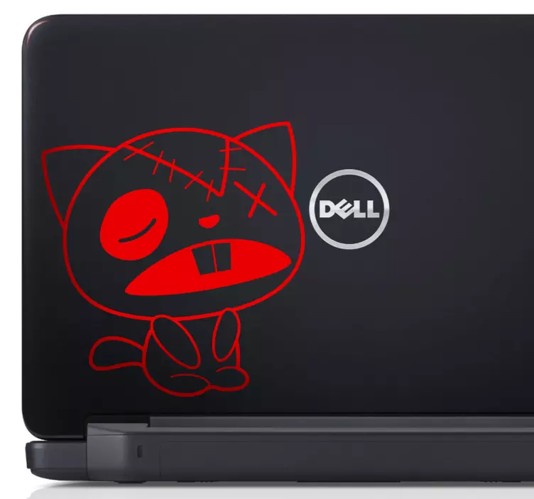αυτοκόλλητο laptop κουρέλι γάτας - TenStickers