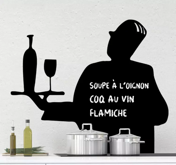 κομψός σερβιτόρος γράφει στο decal - TenStickers