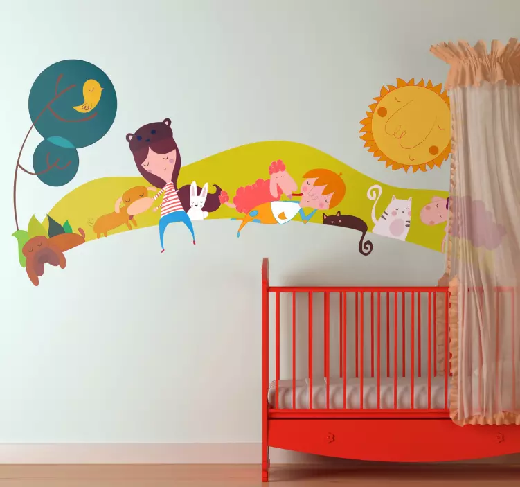 αυτοκόλλητο τοπίο των ζώων των παιδιών - TenStickers