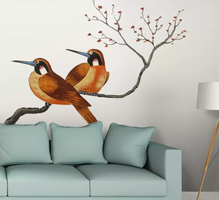 αυτοκόλλητο πουλιά κινεζικής ζωγραφικής - TenStickers