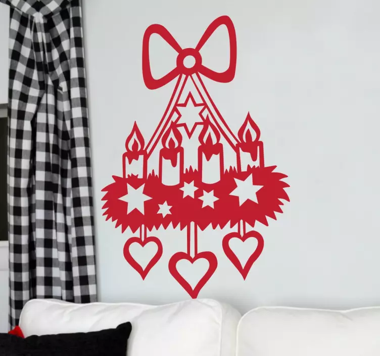 χριστουγεννιάτικο κερί διακοσμητικό decal - TenStickers