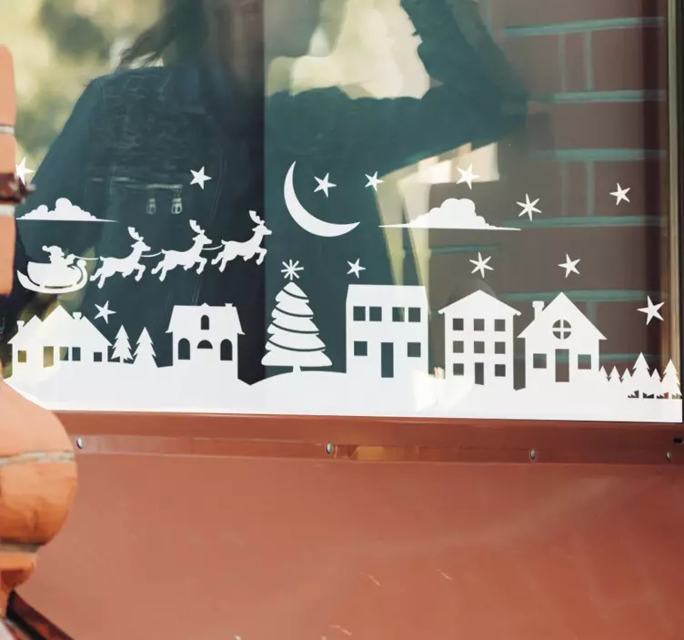Χριστουγεννιάτικη σκηνή Χριστουγεννιάτικο αυτοκόλλητο - TenStickers