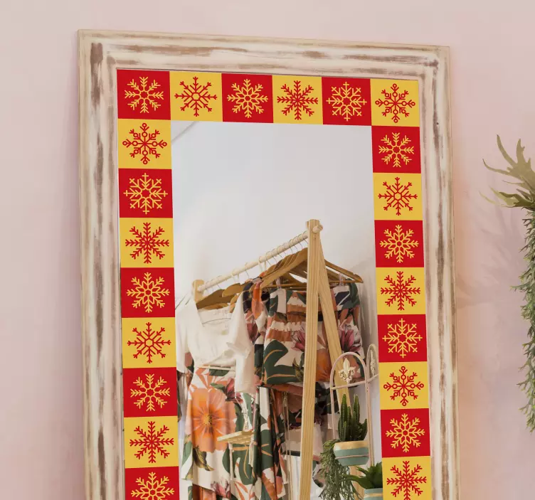 Χριστούγεννα νιφάδες χιονιού πλαίσιο Χριστούγεννα αυτοκόλλητο - TenStickers