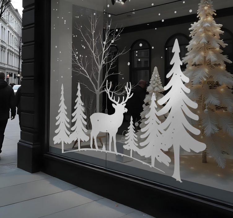 Χριστουγεννιάτικο αυτοκόλλητο χειμερινή σκηνή - TenStickers