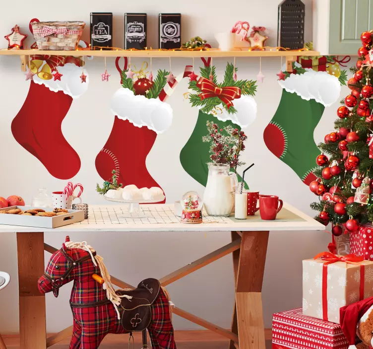 αυτοκόλλητο Χριστουγεννιάτικες κάλτσες - TenStickers