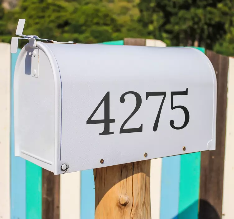 αυτοκόλλητο γραμματοκιβωτίου κλασικών αριθμών - TenStickers