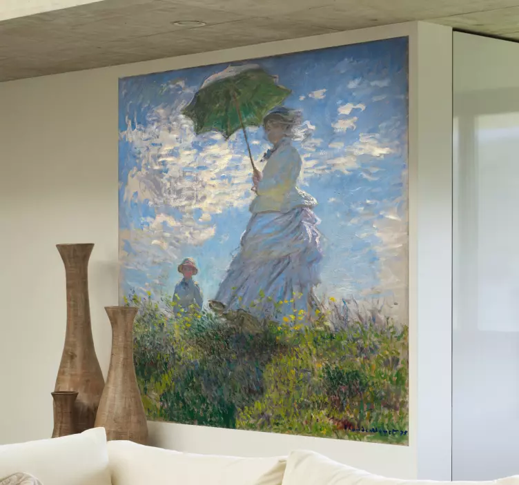 Αυτοκόλλητο με το claude monet ομπρέλα τέχνης - TenStickers