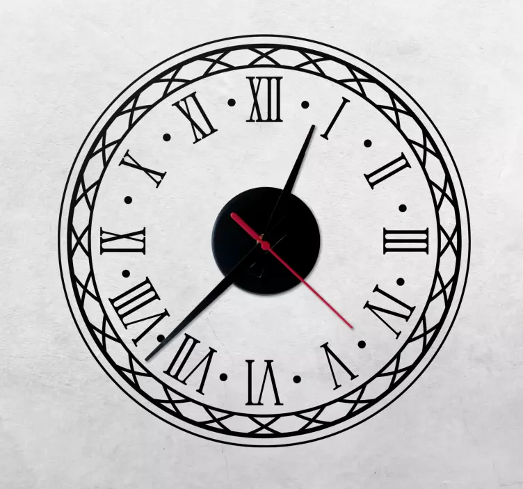 Αυτοκόλλητο ρολόι κλασικό ρωμαϊκό σχέδιο - TenStickers