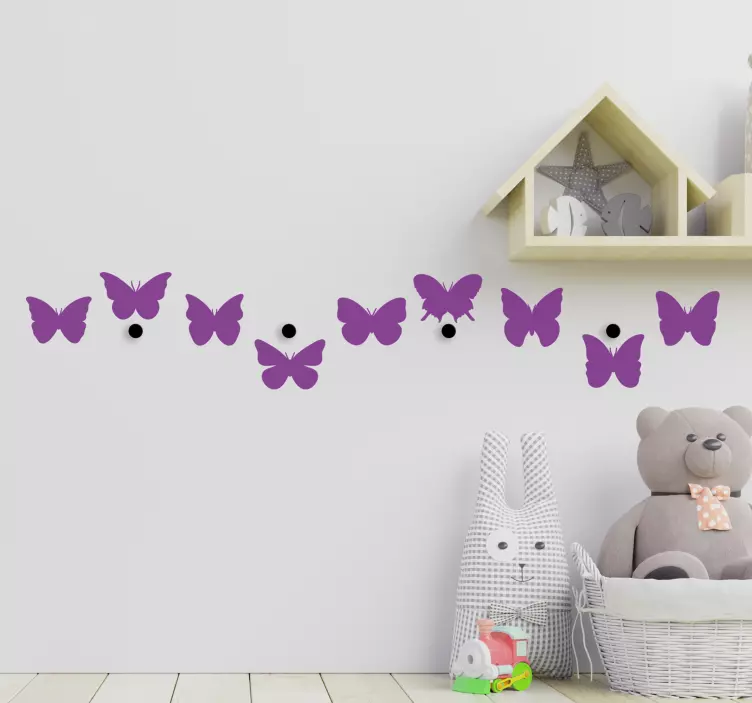 αυτοκόλλητο κρεμάστρα παλτό πεταλούδα - TenStickers
