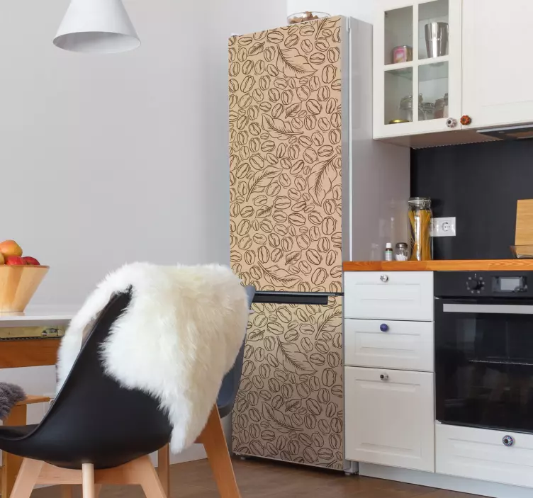 κόκκους καφέ και αυτοκόλλητο ψυγείου φύλλων - TenStickers