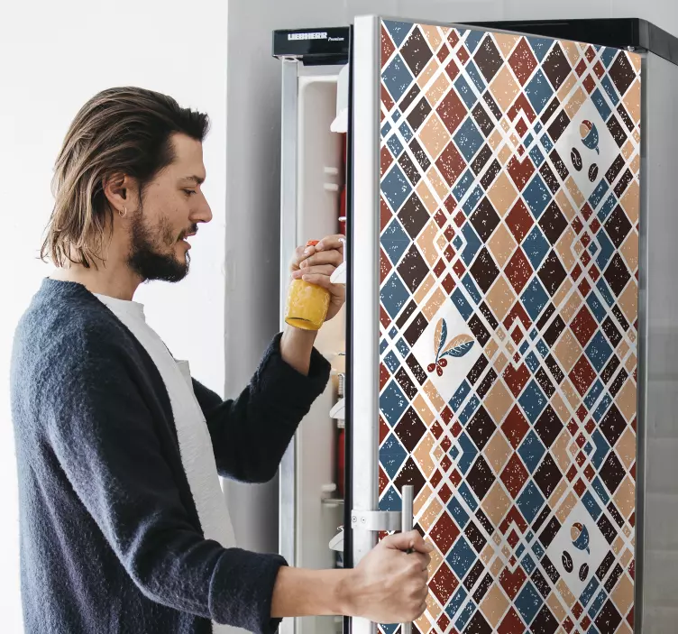 καφέ χρώματα patten ψυγείο decal - TenStickers