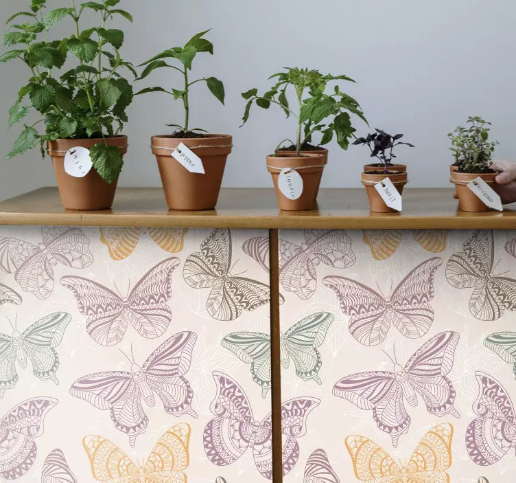 χρωματιστά διακοσμητικά πεταλούδες έπιπλα decal - TenStickers