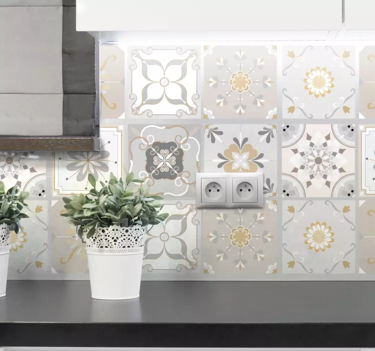 αυτοκόλλητο με πλακάκια χρωματιστά μοτίβα - TenStickers