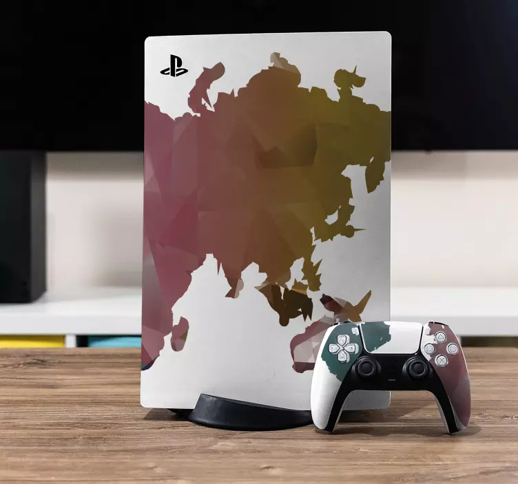 αυτοκόλλητο πολύχρωμο παγκόσμιο χάρτη ps5 - TenStickers