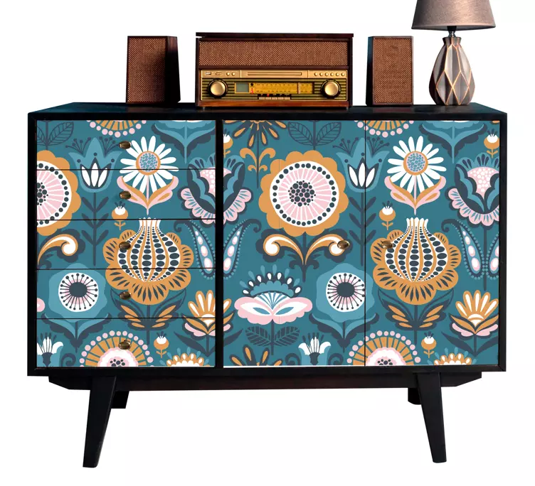 αυτοκόλλητο παραδοσιακά βερνίκια επίπλων λουλουδιών - TenStickers