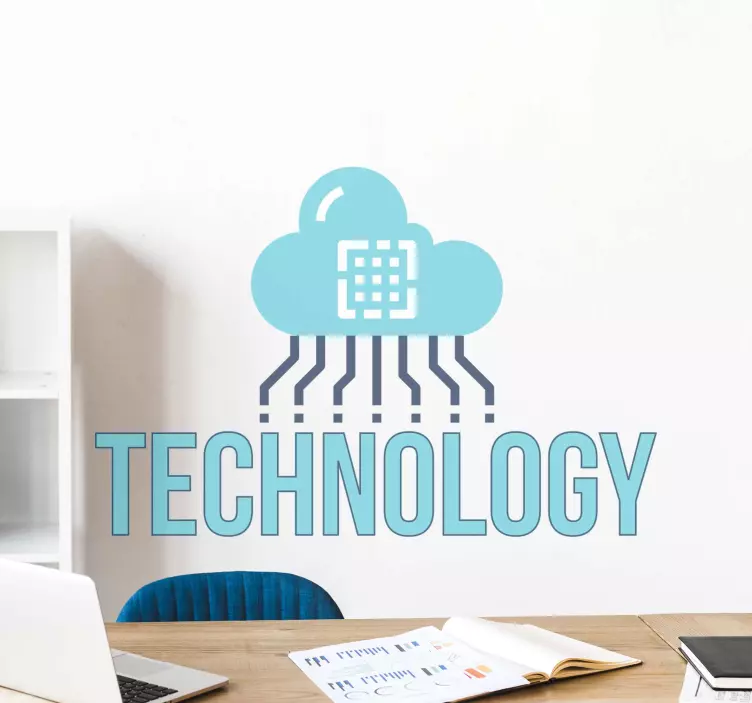 αυτοκόλλητο οικιακού γραφείου συνδεδεμένης τεχνολογίας - TenStickers