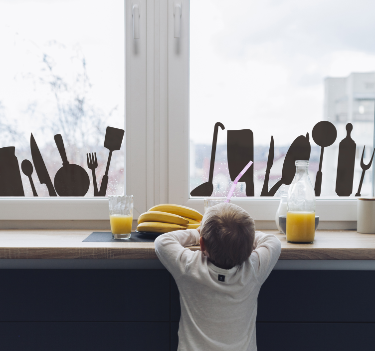 αυτοκόλλητο βινυλίου παράθυρο μαγειρικών σκευών - TenStickers