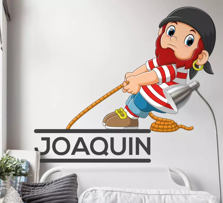 αυτοκόλλητο τοίχο πειρατής παιδί - TenStickers