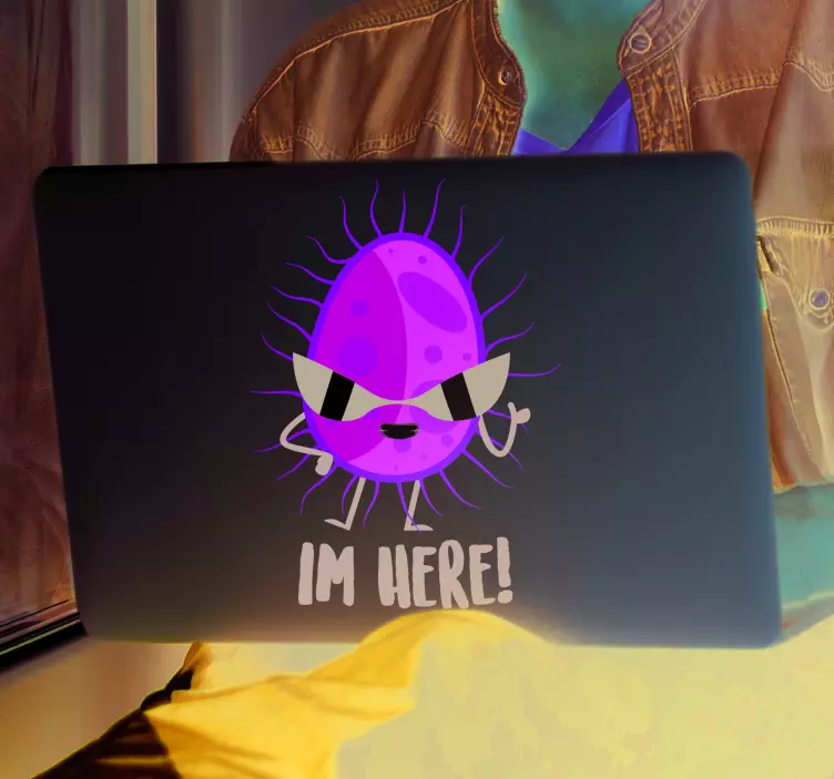 αυτοκόλλητο covid 19 im here laptop - TenStickers