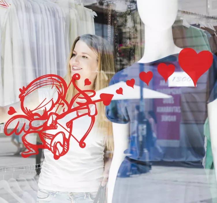 Αυτοκόλλητο με το βέλος του Αγίου Βαλεντίνου του Έρως - TenStickers