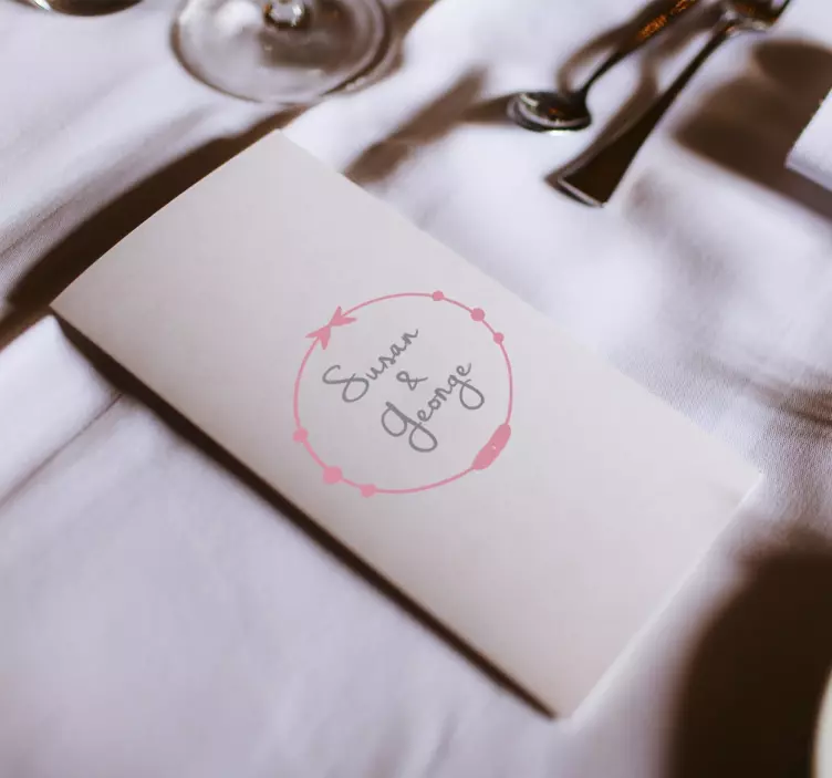 αυτοκόλλητο με δυνατότητα προσαρμογής ονόματος γάμου - TenStickers