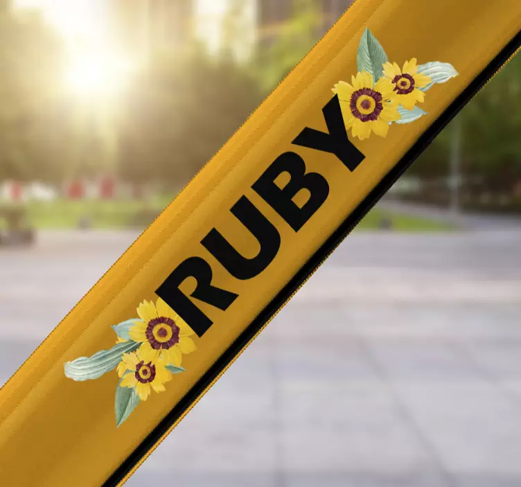 αυτοκόλλητο προσαρμοσμένο ποδήλατο ηλίανθου - TenStickers