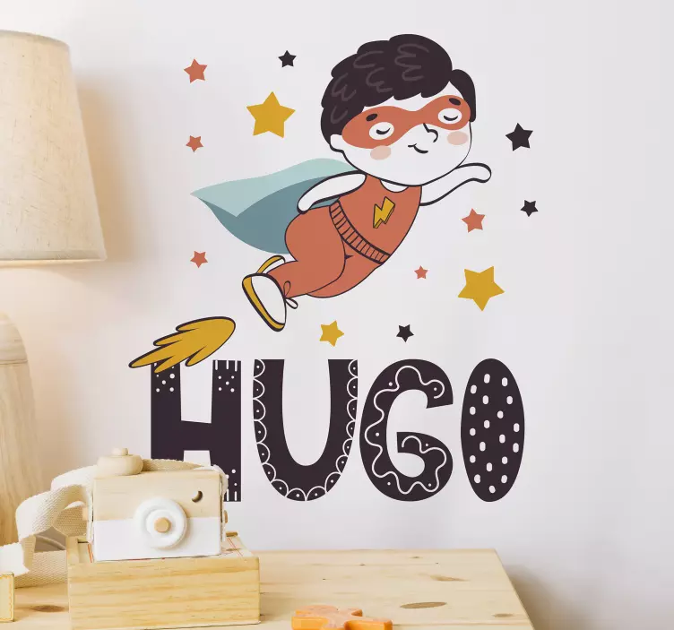 αυτοκόλλητο προσαρμόσιμο όνομα υπερήρωα - TenStickers