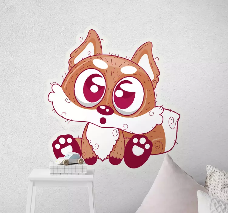 χαριτωμένο anime fox άγριο ζώο decal - TenStickers