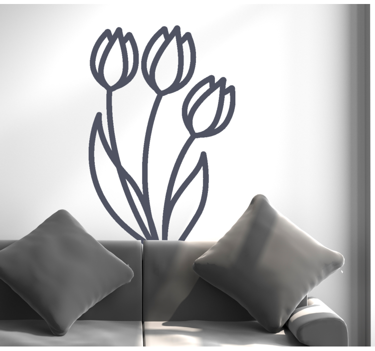 χαριτωμένη σχεδίαση γραμμή τουλίπας παραθύρου - TenStickers