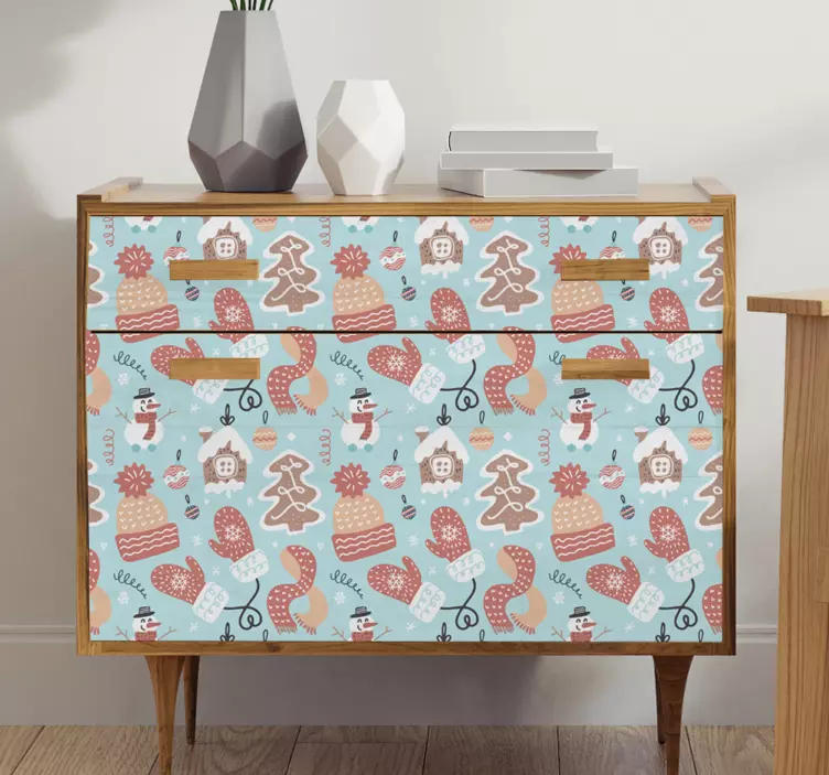 αυτοκόλλητο χαριτωμένο σπίτι μελοψωμάτων Χριστουγέννων - TenStickers