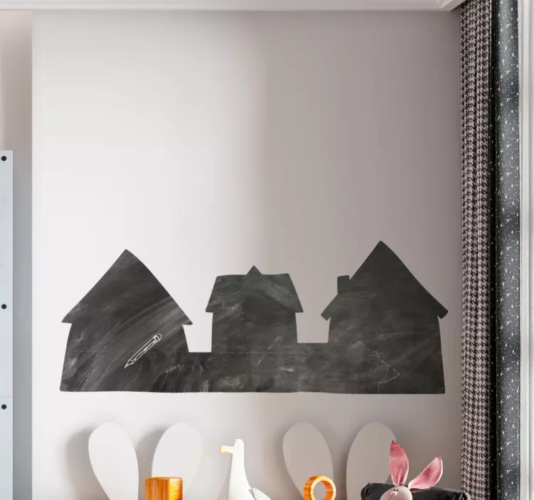 χαριτωμένα σπιτάκια γράφουν σε αυτοκόλλητο - TenStickers