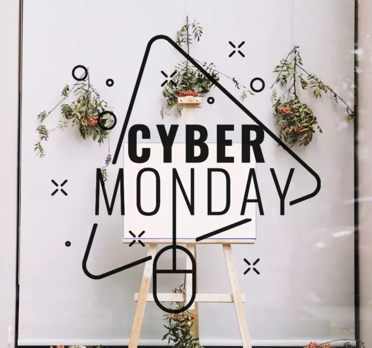 Cyber monday με ποντίκι μαύρο Παρασκευή - TenStickers