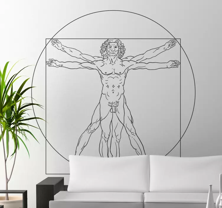 αυτοκόλλητο da vinci vitruvian man - TenStickers