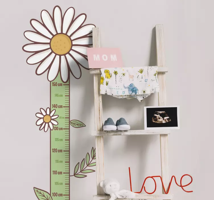 Decal τοίχου ύψους λουλουδιών μαργαρίτας - TenStickers