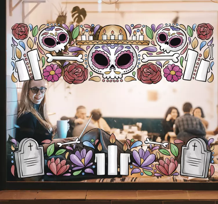 αυτοκόλλητο παράθυρο στολίδι του νεκρού τοίχου - TenStickers