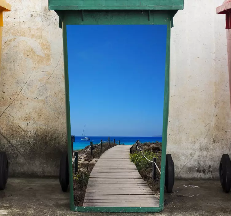 αυτοκόλλητο κοντέινερ μονοπάτι παραλίας - TenStickers