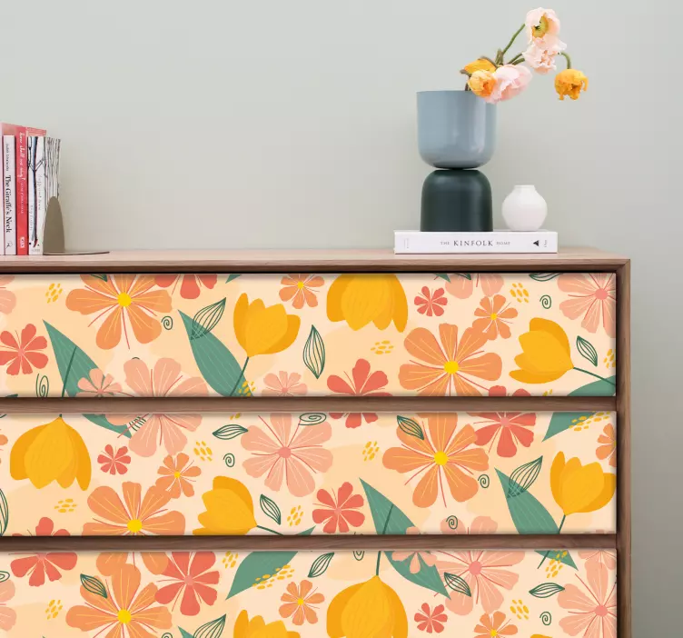 διακοσμητικό αυτοκόλλητο βοτανικό φινίρισμα με υφή - TenStickers